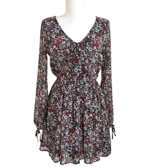 Abercrombie & Fitch Y2K Mini Dress S Ditzy Floral Cottagecore Cowgirl Festival - Picture 1 of 13